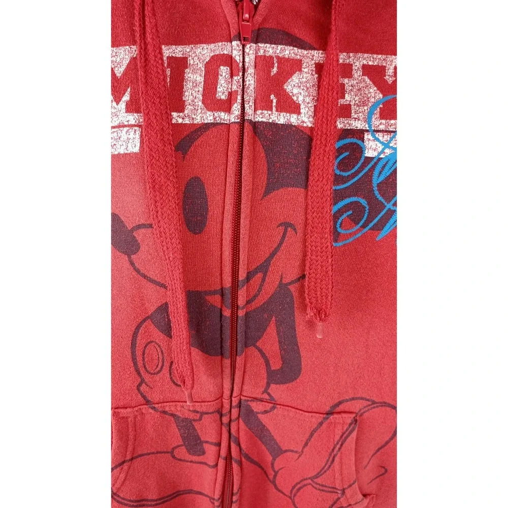 Disney Junior Size XL 15/17 Red Mickey Mouse Zip Hoodie Jacket